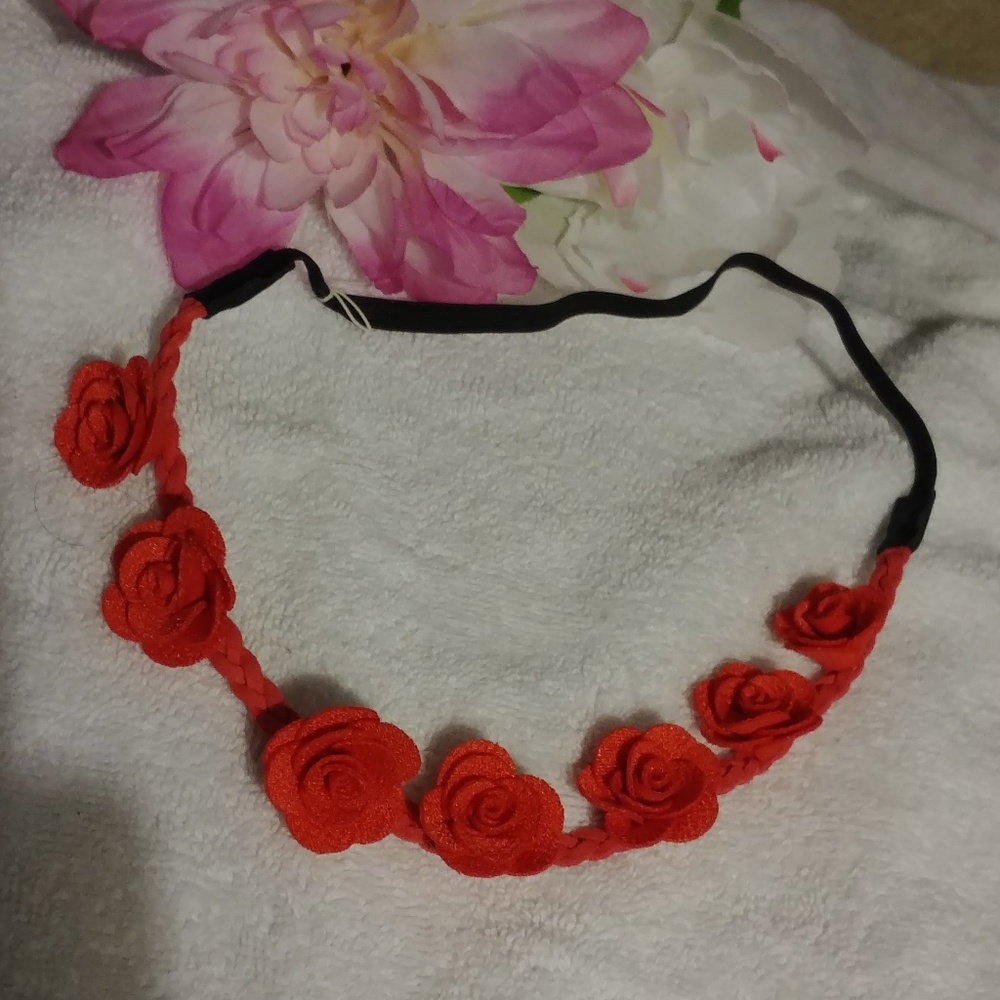 Beautiful true orange flower hair band